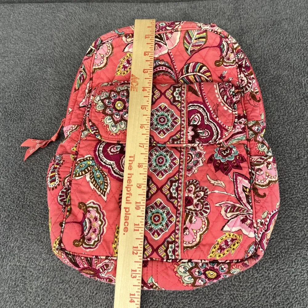 Vera‎ Bradley Quilted Back Pack Purse 6 Pockets School Bag 12